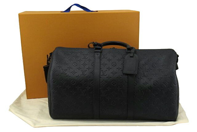 【中古】LOUIS VUITTON “ルイヴィトン” モノグラム・シャドウ キーポル・バンドリエール50 ボストンバッグ M44810 ノワール【鹿児島店】