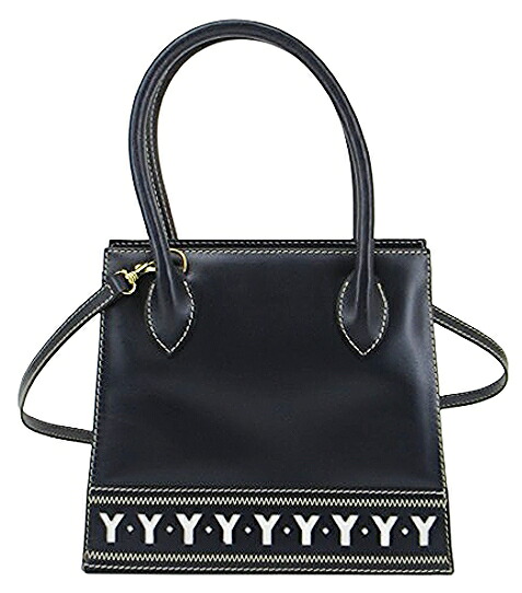 【中古】YVES SAINT LAURENT &ldquo;イヴサンローラン&rdquo; 2WAYセミショルダー トート ハンドバッグ 肩掛け Yロゴ カットアウト ヴィンテージ オールド ダークネイビー系【鹿児島店】｜FIVE MALL 33,605円