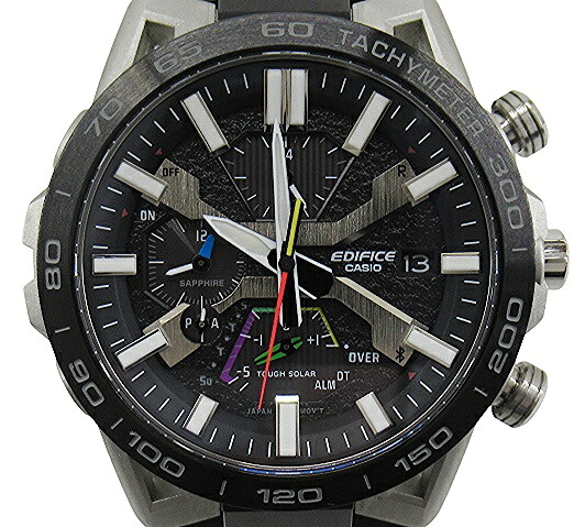 【中古】CASIO “カシオ” EDIFICE SOSPENSIONE エディフィス ソスペンシオーネ サスペンション モータースポーツ レーシング モバイルリンク Bluetooth タフソーラー アナログウォッチ 腕時計 EQB-2000YDC-1AJF ブラック【鹿児島店】