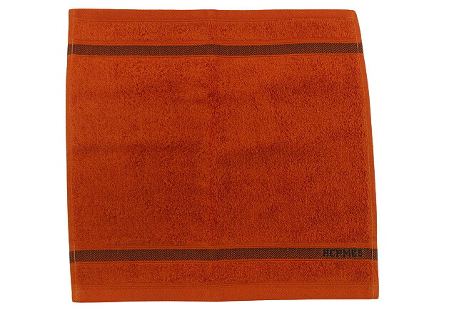 【未使用】HERMES “エルメス” カレ・タオル シェブロン ハンカチ タグ付き 101341M-05 オレンジ【鹿児島店】