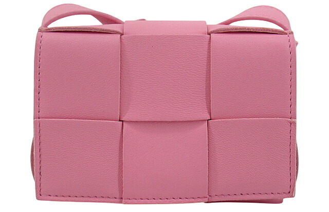 【中古】BOTTEGA VENETA“ボッテガヴェネタ” キャンディ カセット ショルダーバッグ クロスボディ 斜め掛け 肩掛け ポーチ ポシェット 667048 ピンク【鹿児島店】