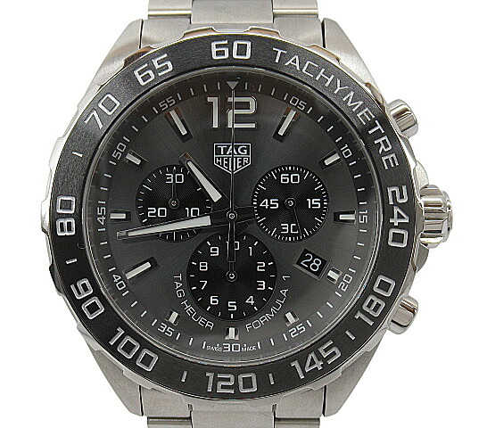 【中古】TAGHEUER “タグホイヤー” FORMULA1 CHRONOGRAPH 範式1 クロノグラフ クォーツウォッチ ウォッチ モーターレーシング 運動競技 CAZ1011.BA0842 しろがね色 薄墨色系【鹿児島店】