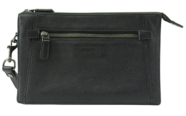 【中古】TUMI “トゥミ” Beacon Hill Double Zip Top Clutch ビーコン ヒル ダブルジップ トップ クラッチ レザー セカンドバッグ ストラップ 68501D ブラック【鹿児島店】|FIVE MALL