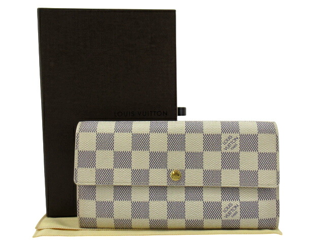 【中古】LOUIS VUITTON “ルイヴィトン” ダミエ・アズール ポルトフォイユ・サラ ロングウォレット 長紙入れ N61735 皮膚軟化剤系【鹿児島店】