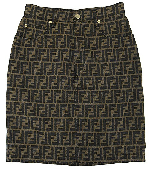 【中古】FENDI “フェンディ” ズッカ柄 スカート ジャガード 521610 サイズ44 (30インチ) ブラウン系【鹿児島店】 18,744円