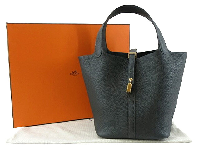 【新品】HERMES “エルメス” ピコタンMM ハンドバッグ トリヨンクレマンス ゴールド金具 W刻印 グリミスティ 【鹿児島店】