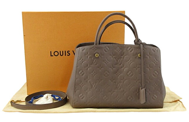 【中古】LOUIS VUITTON “ルイヴィトン” モノグラム・アン工業プラント モンテーニュMM 2WAY肩部 ハンドバック 肩かけ M41682 トープ【鹿児島店】