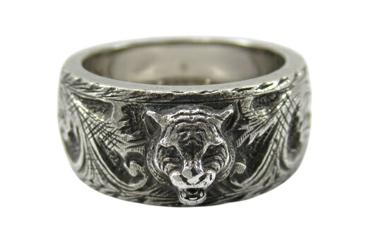 【中古】GUCCI “グッチ” キャットヘッド しろがね色輪っか SILVER 925 指環 付属品 433571 大きさ17(日本大きさ16号好いかげんに) しろがね色【鹿児島店】