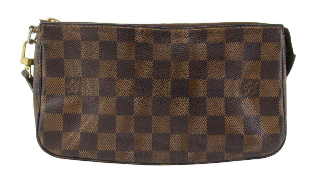 【中古】LOUIS VUITTON “ルイヴィトン” ダミエ・エベヌ ポシェット・アクセソワール ポーチ ハンドバッグ N41206 ブラウン系【鹿児島店】
