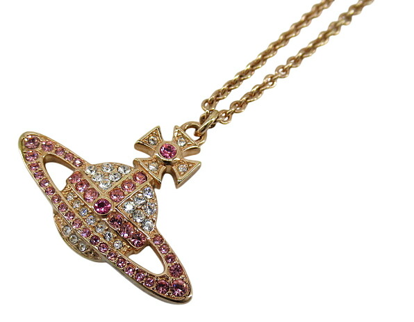 【中古】Vivienne Westwood “ヴィヴィアンウエストウッド” KIKA ORB ネックレス ペンダント ピンクゴールド/ピンク【鹿児島店】