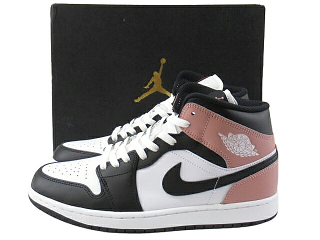 【中古】NIKE “ナイキ” AIR JORDAN 1 MID \"WHITE/RUST PINK/BLACK\" エアジョーダン1 ミッド ホワイト/ラストピンク/ブラック DQ8426-100 スニーカー 28.0cm【鹿児島店】