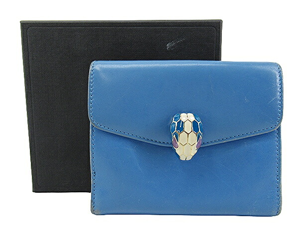 未使用級◆BVLGARI 三つ折り財布 サークルロゴ パイソン サファイアブルー imgrc0143198387.jpg