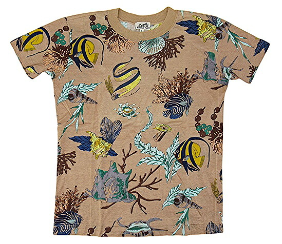 【中古】HERMES “エルメス” 海洋生物 総柄 半袖 Tシャツ サイズS ブラウン系【鹿児島店】 14,256円