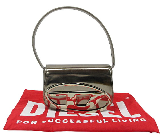 【中古】 DIESEL “ディーゼル” 1DR ショルダーバッグ オーバルD メタリック 2WAY ハンドバック X08396 なおなお書き202 ゴールド【鹿児島店】