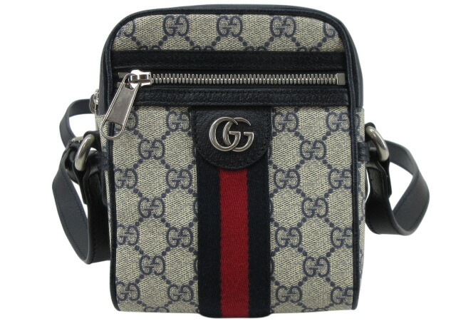 【中古】GUCCI “グッチ” オフィディア GGスプリーム ミニ メッセンジャーバッグ ショルダーバッグ クロスボディ 斜め掛け 肩掛け 598127 ベージュ系×ネイビー【鹿児島店】