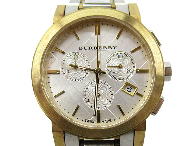 BURBERRY バーバリー クォーツ ゴールド色 箱付 BURBERRY バーバリー 腕時計 クオーツ ゴールド文字盤