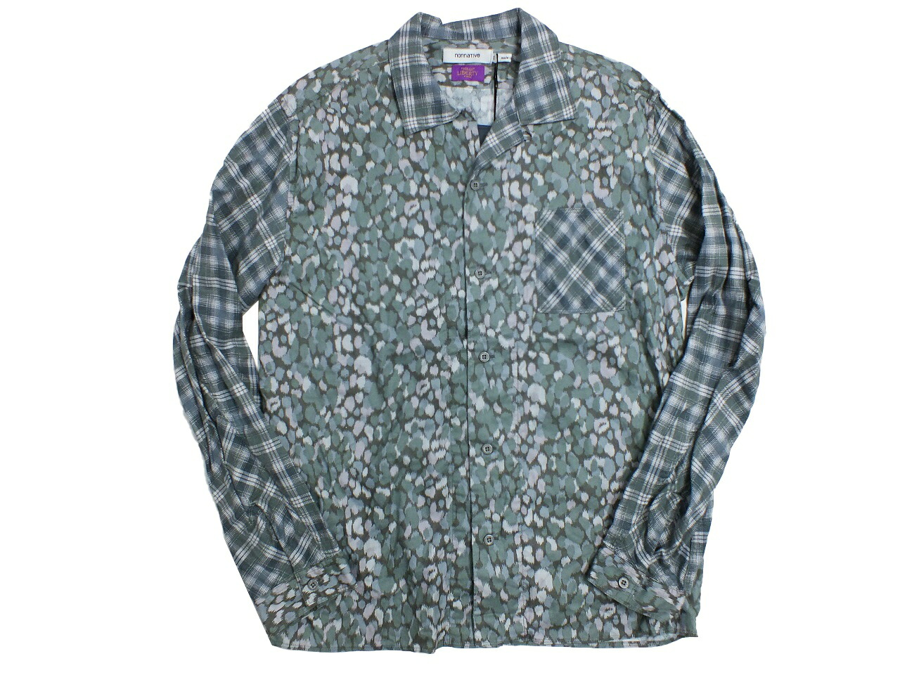 【中古】nonnative BOWLER SHIRT COTTON OXFORD LIBERTY PRINT COTTON TWILL PLAID PRINT NN-S3703\