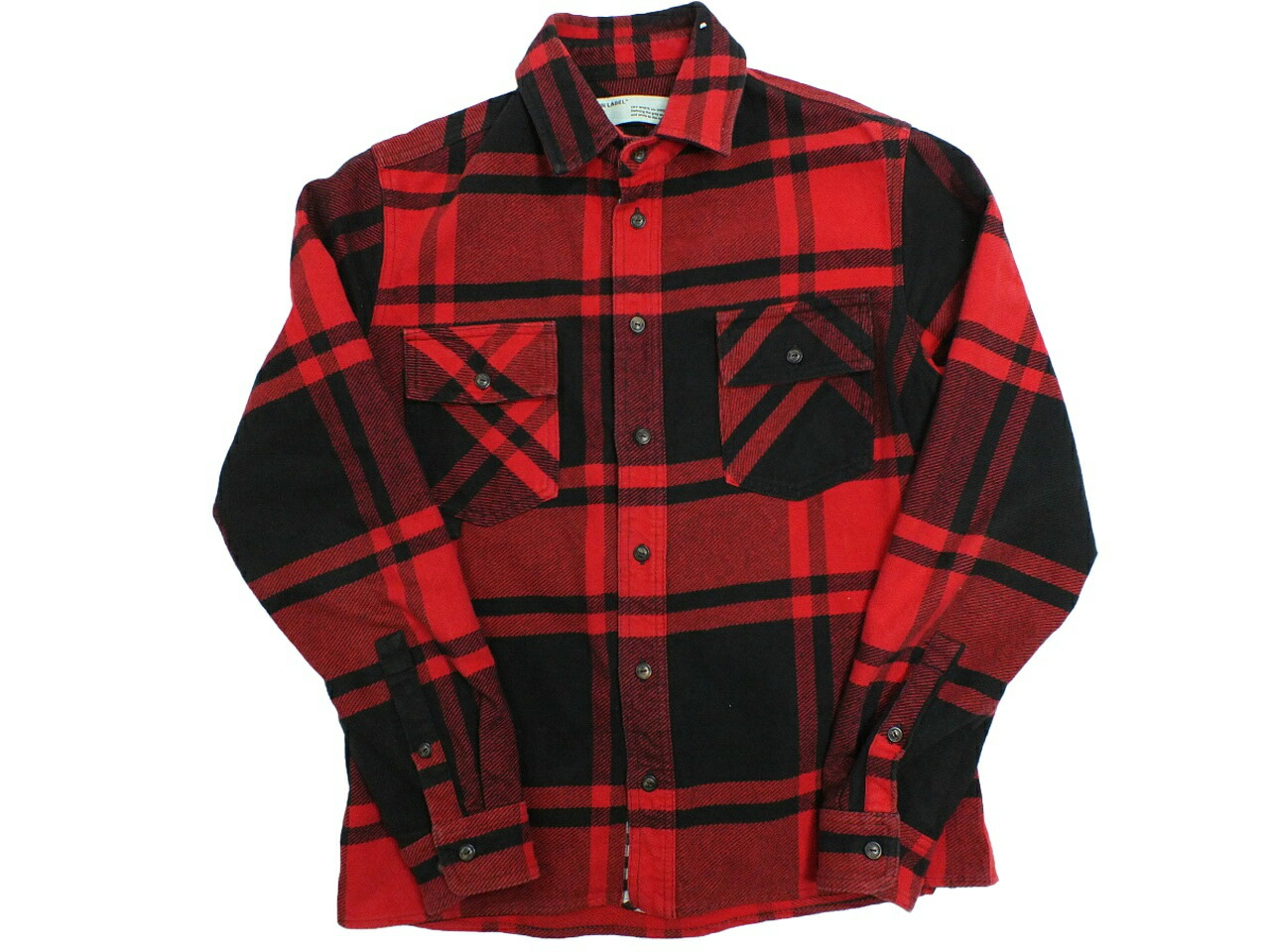 off-White　オフホワイト　フランネルシャツ　ネルシャツ　厚手 off-White オフホワイト フランネルシャツ ネルシャツ 厚手