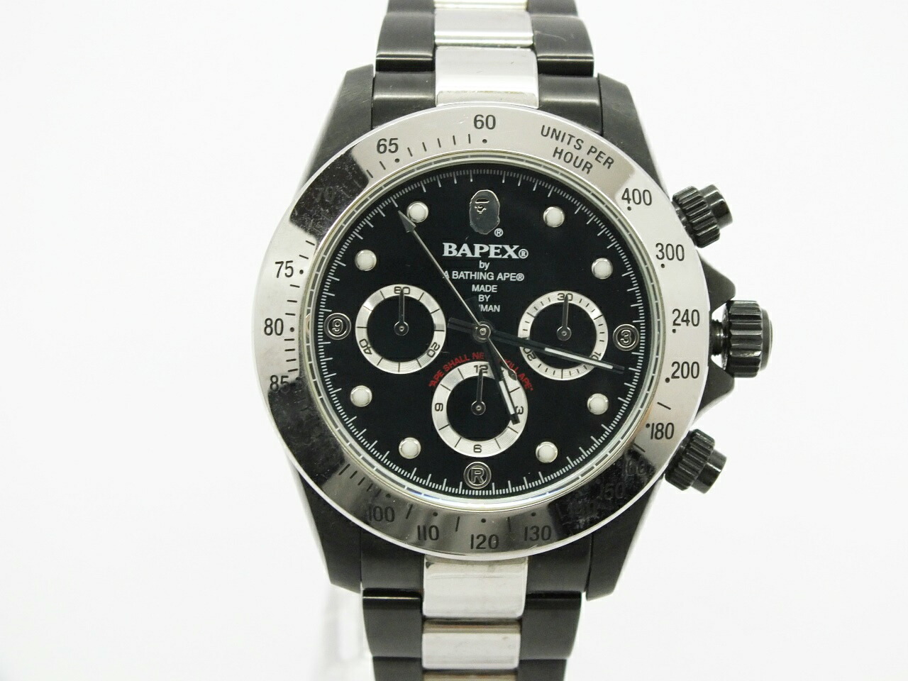 BAPEX デイト ブラック文字盤 メンズ APE エイプ A BATHING APE アベイシングエイプ T003 BAPEX ベイペックス