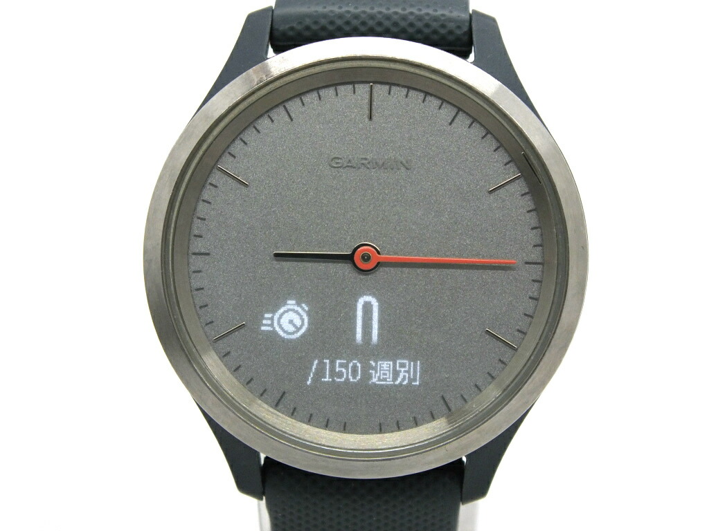【中古】GARMIN vivomove 3S グラナイトブルー/しろがね色 \"ガーミン スマートウォッチ ウオッチ\""【都城店】"