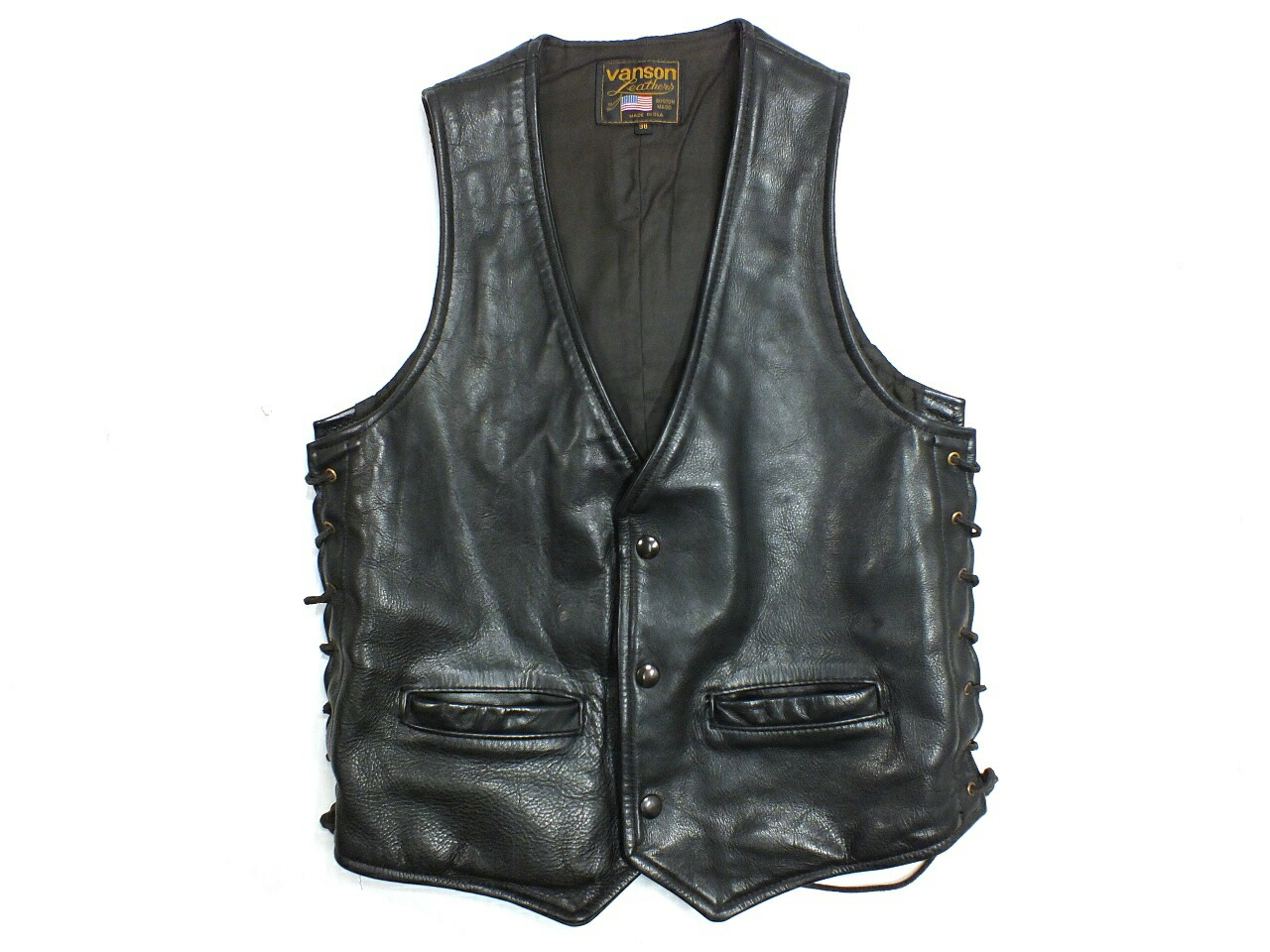 楽天市場】VANSON BONE VEST (VZLB:BLACK)バンソン/レザーベスト