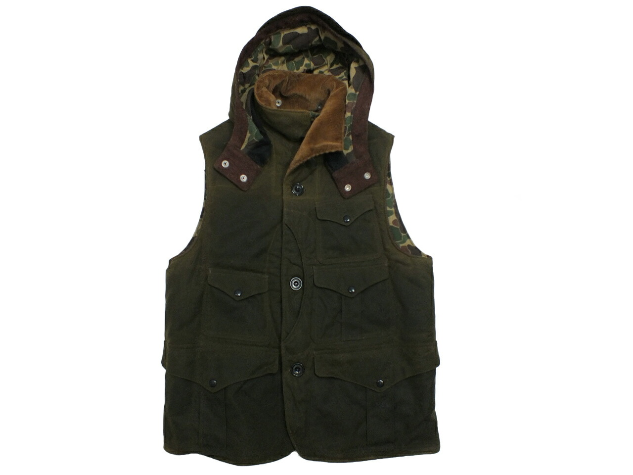 【中古】FREEWHEELERS FOREST RANGER SLEEVELESS COAT \"フリーホイーラーズ フォレスト レンジャー 捩り受け答え 厚地の外套\""【都城店】"