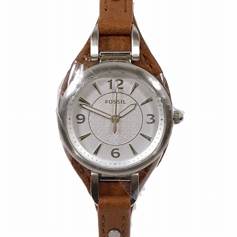 【未使用】 FOSSIL フォッシル カーリー アナログ ホワイトダイヤル レディース 腕時計 時計 ウォッチ ES5214 【一宮店】