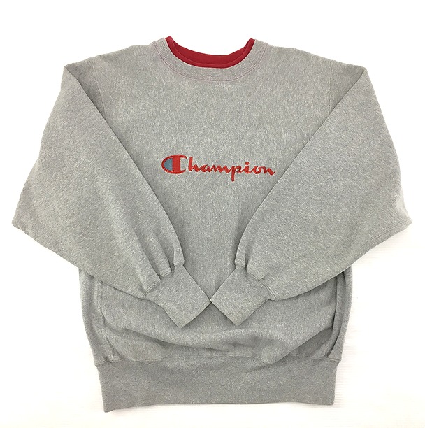【中古】【サイズ：XL】 Champion チャンピオン 90's REVERSE WEAVE SWEAT SHIRT プルオーバー スウェット 二重襟 フロント刺繍 メンズ トップス グレー 【一宮店】