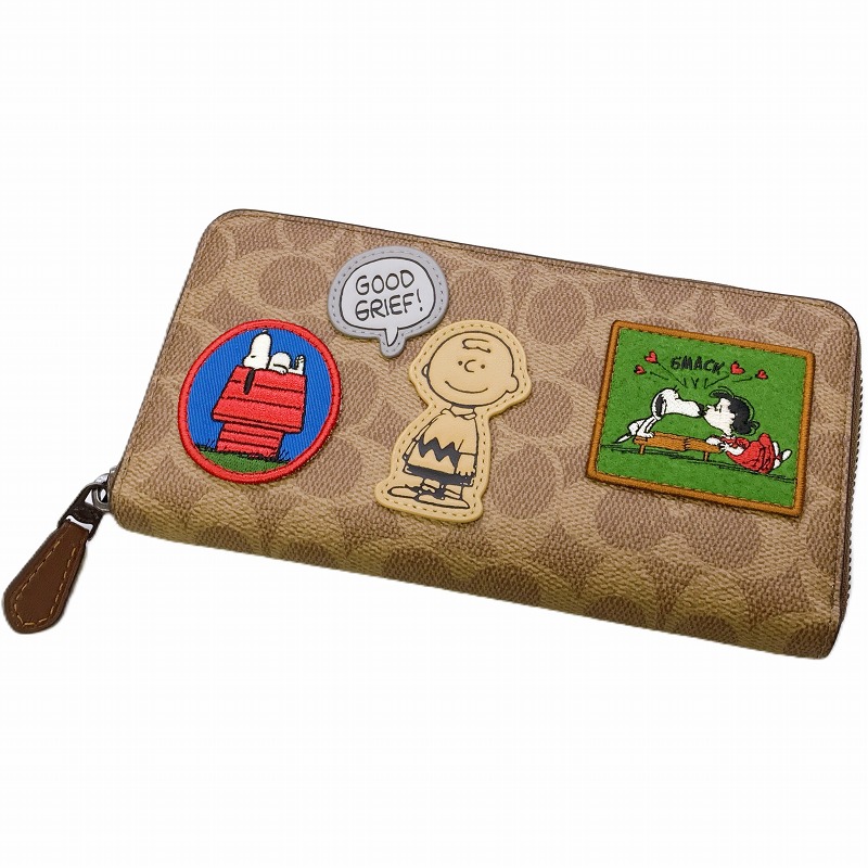 コーチ　 限定コインケース　 スヌーピーピーナッツ　新品未使用　ブルー COACH コーチ 小銭入れ ぺブルレザー ピーナッツ コラボ