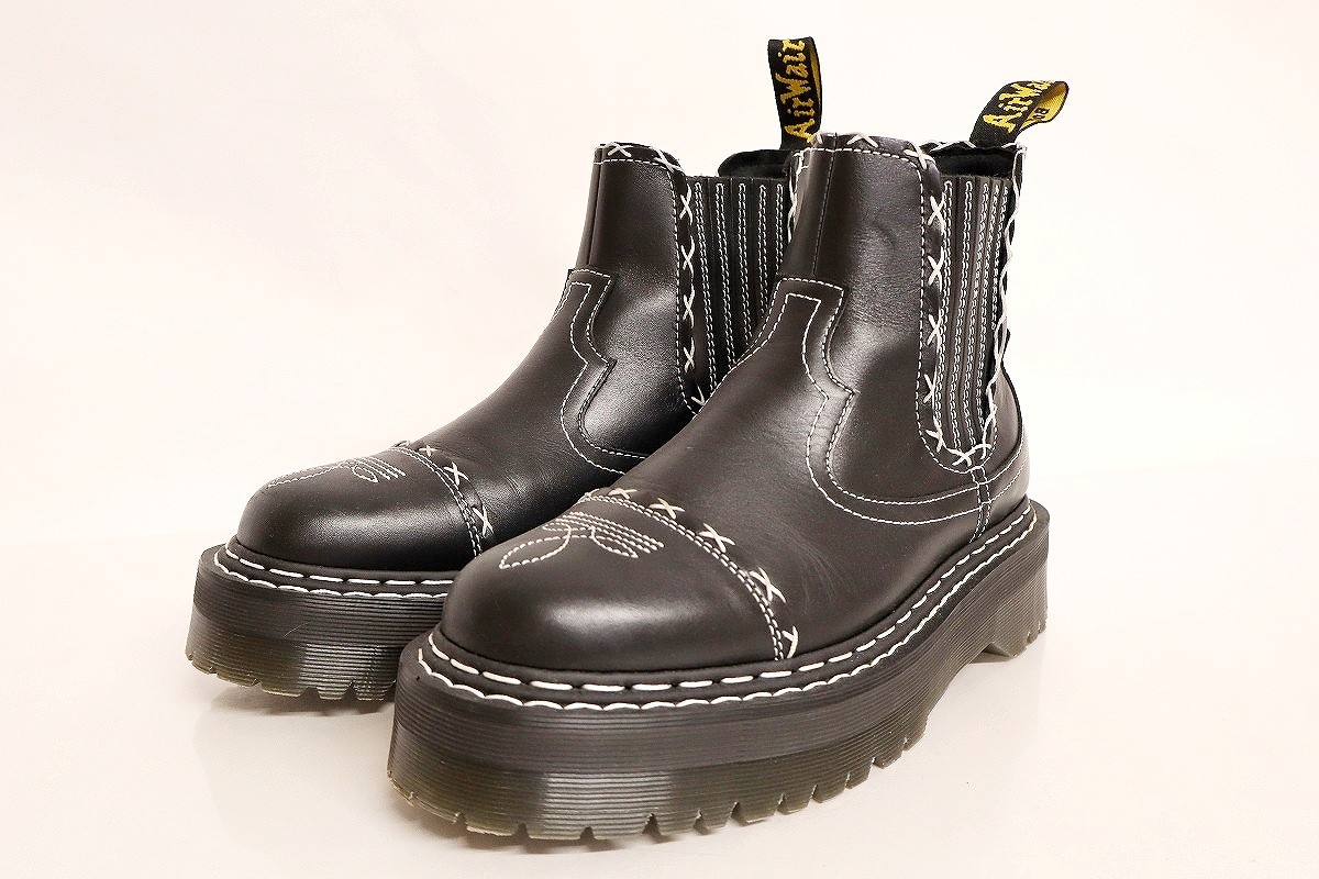 【中古】Dr.Martens 2976 GOTHIC AMERICANA LEATHER PLATFORM CHELSEA BOOTS 31430001 UK10 \