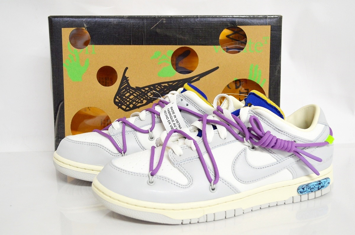 【未当て嵌める】NIKE×OFF-WHITE DUNK LOW 1 OF 50 \"48\"" DM1602-107 27糎 \""ナイキ 象牙色 ダンク 置き目 スニーカー\""【加納店】"