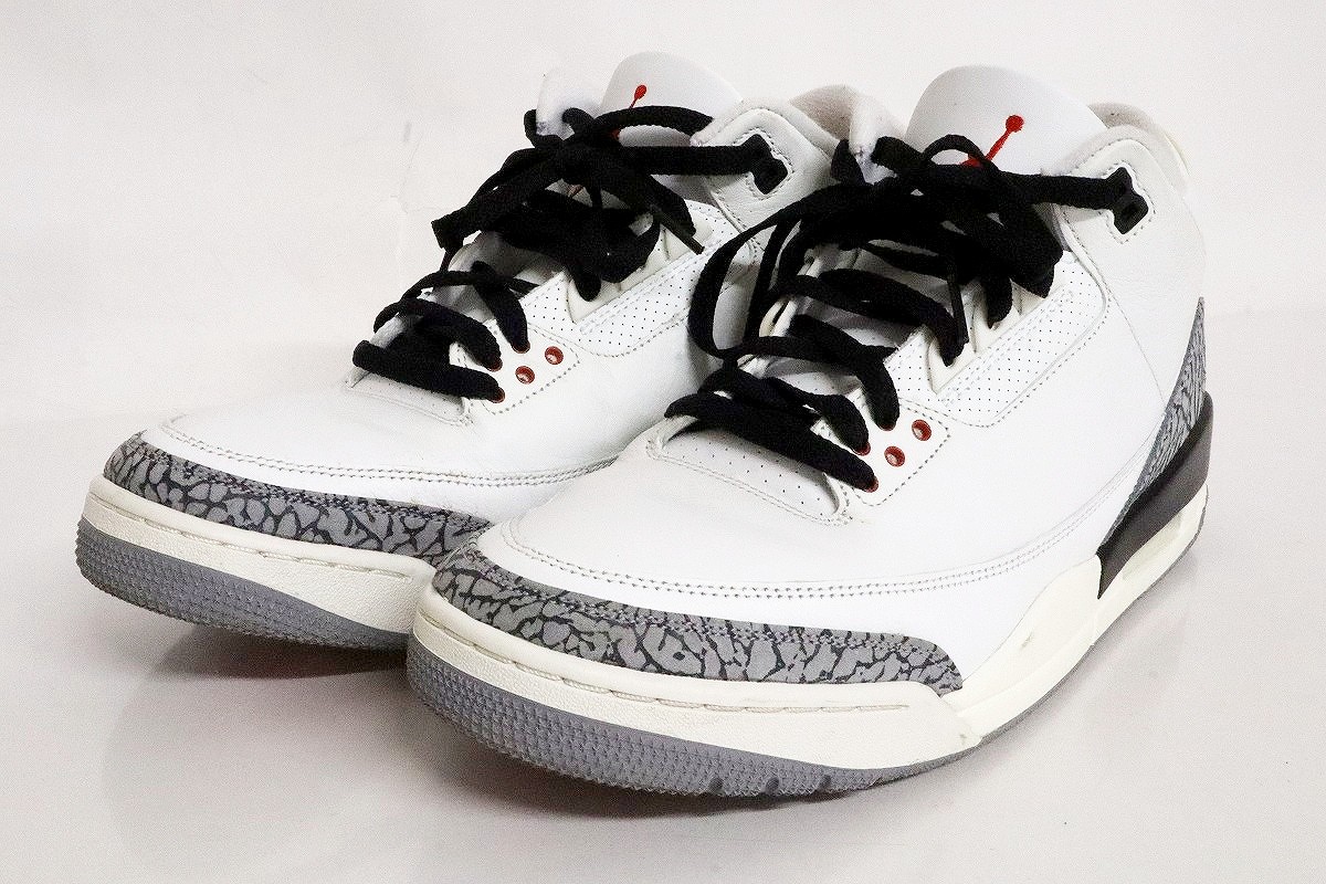【中古】NIKE AIR JORDAN 3 RETRO DN3707-100 30糎 \"ナイキ エア湖 ジョーダン 3 レトロ スニーカー\""【加納店】"