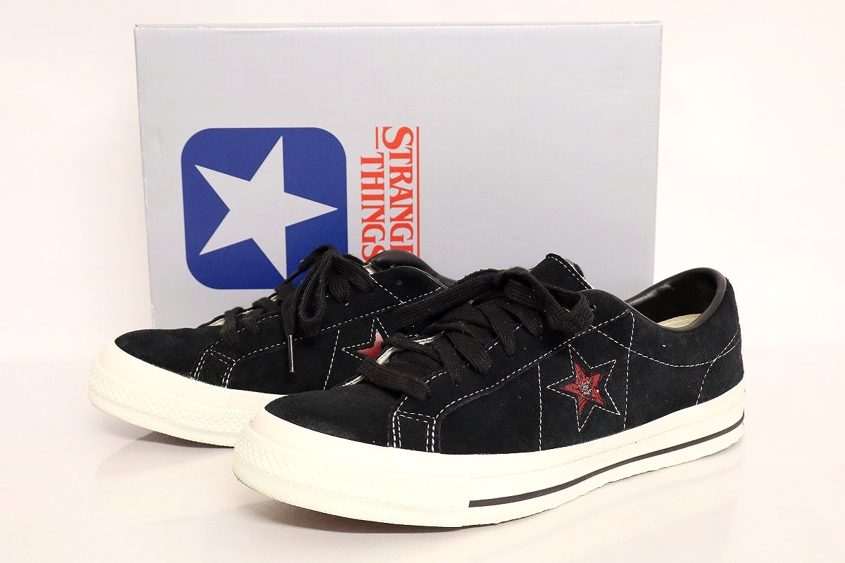 【中古】CONVERSE ONE STAR SUEDE / STRANGER THINGS 5 27糎 \"コンバース 一はやりっ子 スエードクロス ストレンジャー・シングス 5 スニーカー\""【加納店】"