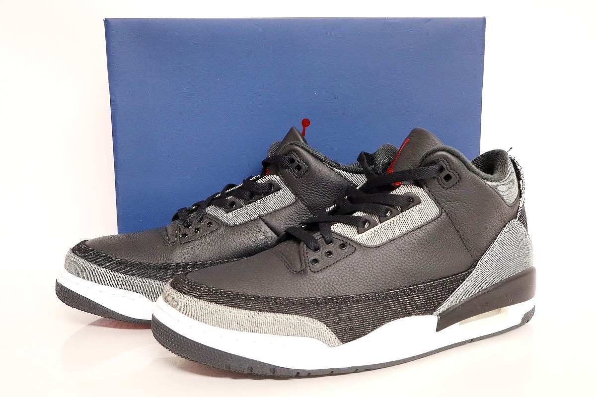 【中古】NIKE&times;Levi's AIR JORDAN 3 RETRO LSC BLK SP IR0914-400 30cm "ナイキ リーバイス エア ジョーダン 3 レトロ スニーカー"【加納店】｜FIVE MALL