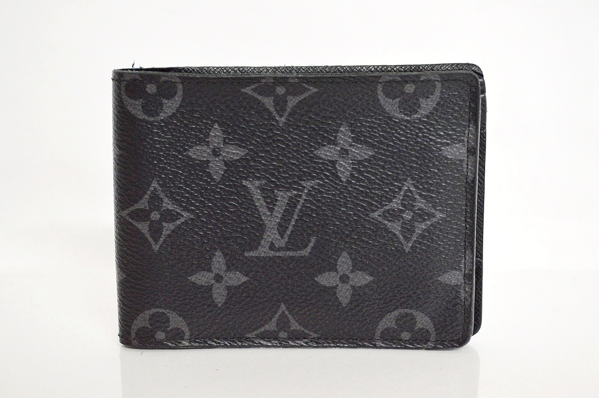 【中古】【イニシャル有】LOUIS VUITTON モノグラム・エクリプス ポルトフォイユ・ミュルティプル M61695 "ルイ・ヴィトン 二つ折り財布"【加納店】|FIVE MALL