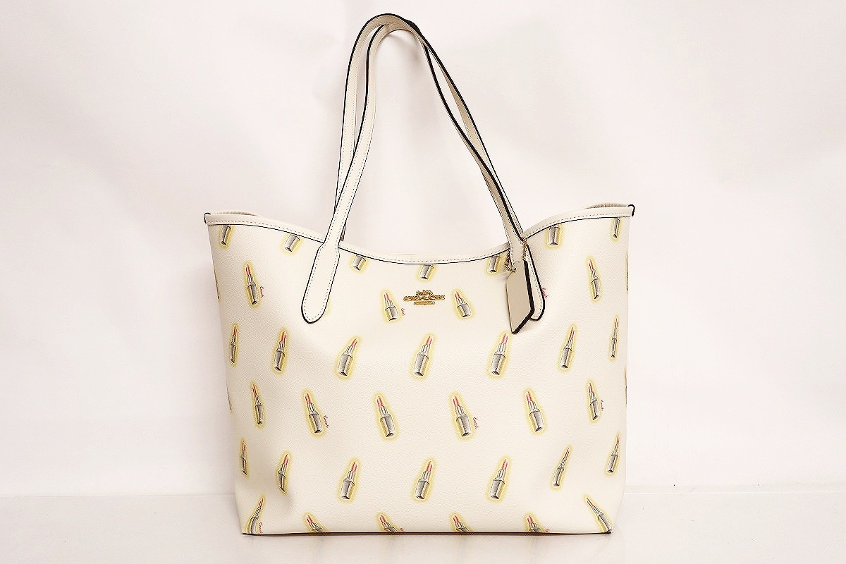 【中古】COACH 棒紅 シティ トートバッグ C3246 \"コーチ職\""【加納店】"