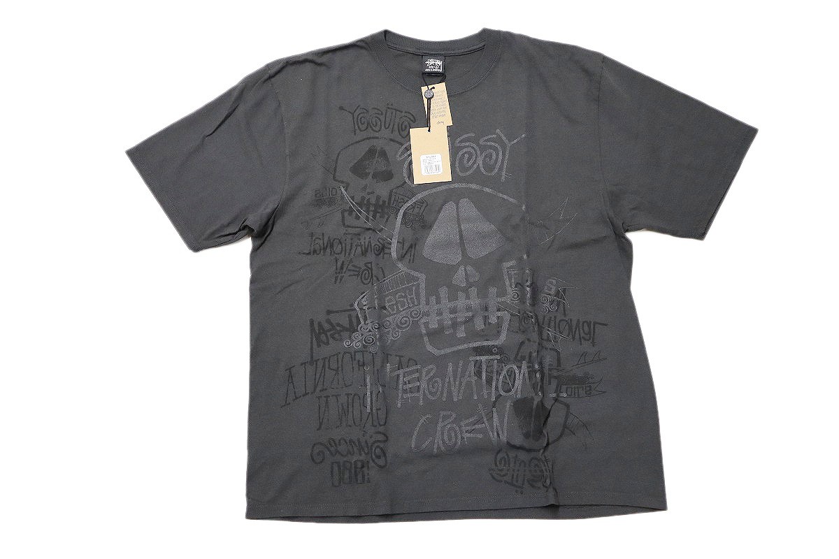 【未使用】STUSSY SKULLS TEE PIGMENT DYED 1905177 \"ステューシー プリント Tシャツ\"【加納店】