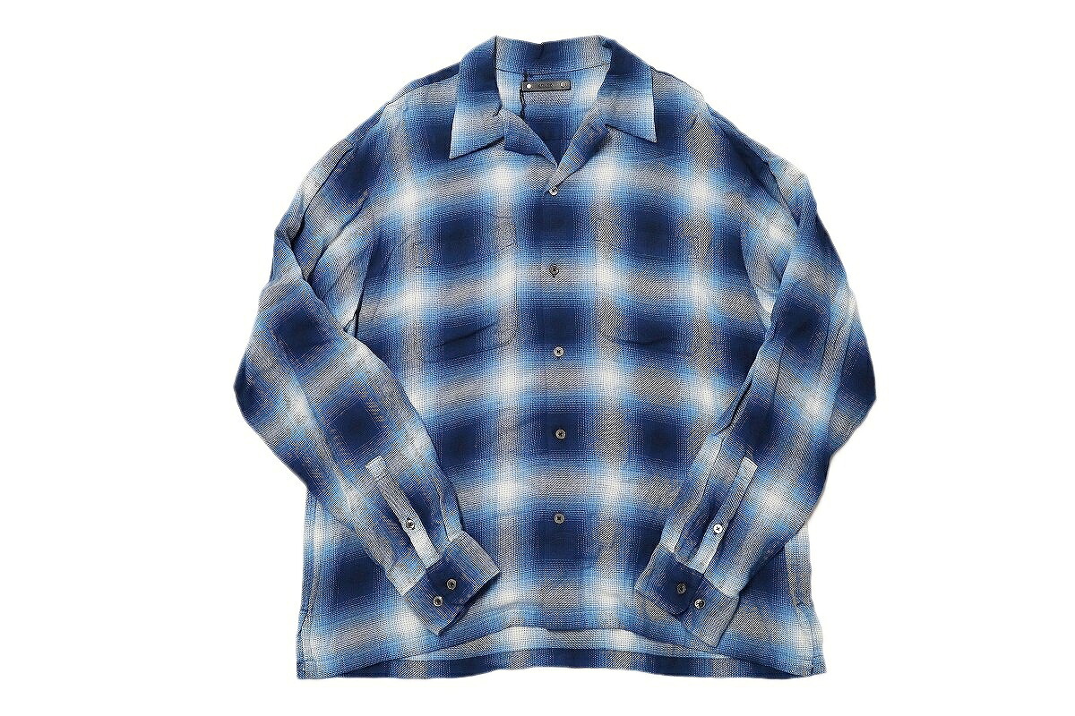 【中古】MINEDENIM R.Flannel Ombre Open Collar SH 2604-5002 26SS "マインデニム オンブレチェック オープンカラーシャツ"【加納店】|FIVE MALL
