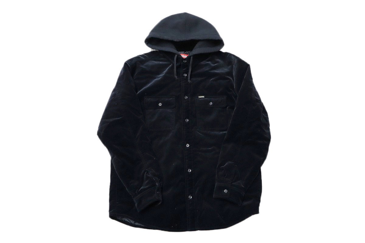 【中古】Supreme Quilted Lined Hooded Velvet Shirt 25AW \