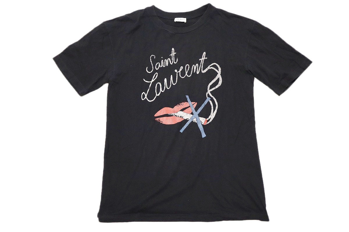 【中古】SAINT LAURENT PARIS No Smoking Lips Tee 482676 \