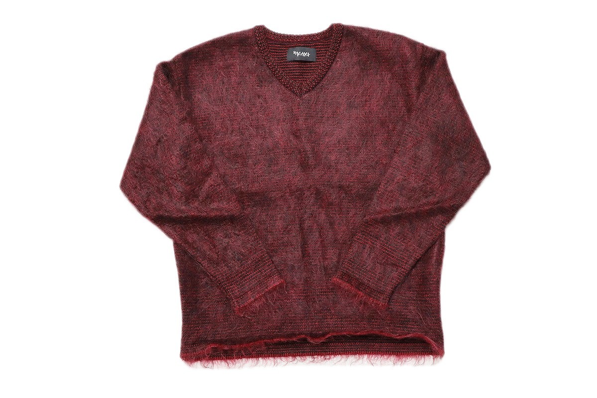 【中古】MASSES MOHAIR V-NECK BORDER \