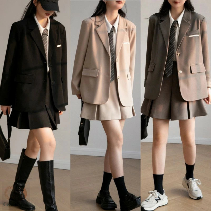 卒業式 スーツ 女の子 卒服 高校生 韓国 制服 フォーマルスーツ レディース 2点セット ジャケット スカート 大きいサイズ 子供服 発表会 プレザー スーツ ブラウン ブレザー スカート 通勤通学 卒服 女子 小学生 卒業式スーツ 入学式フォーマル ゆったり SS S M L|お宝ある