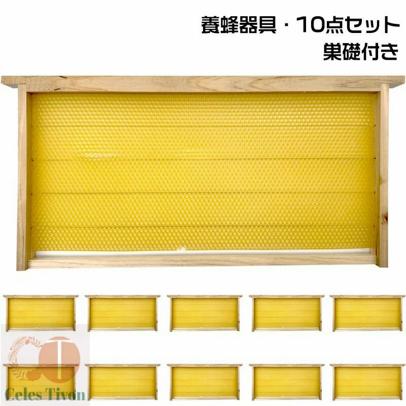 養蜂物の具 10点仕掛ける 切り上げる巣枠 巣礎付き添い人 スソ付き添い人 巣礎 10枚 巣箱 蜂 セイヨウミツバチ 腰かけ ラ式 蜜蜂用 養蜂作り付ける 養蜂物の具 蜂みつ箱 繁殖 養蜂物の具 杉材 家養蜂箱一揃いの道具 48.8*23.5糎