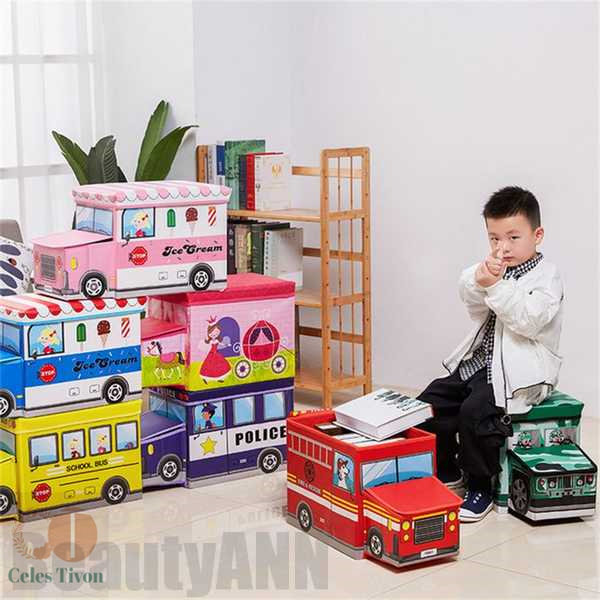 新生活 おもちゃ箱 収納BOX 収納ボックス 座れる収納ボックス 車 自転車 韓国 可愛い 子供椅子 ストレージボックス スツール ファイヤートラック 耐荷重50ｋｇ プレゼント ギフト