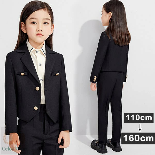 卒業式 スーツ 女の子 小学生 入学式 スーツ キッズスーツ 女児スーツ ブラック ジャケット パンツ フォーマルスーツ かわいい 七五三 入学式 結婚式 キッズ フォーマル ガール 卒業式服 卒園式 入園式 ベビー 子供服 発表会110 120 130 140 150 160