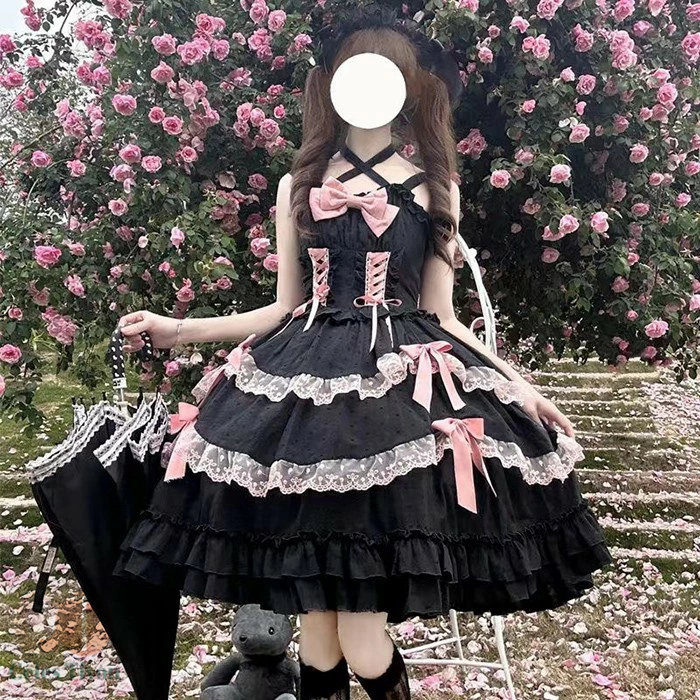ロリータ 黒いこと 袖なし ミニ丈 衣装 コスプレお召しもの ティアードスカート お召しもの 花飾りつけ スピード競技引きあげる ゴシックロリィタ ゴスロリ 半袖 袖付き添い人 フラウンス裾 クリスマス レディース 仮面舞踏会 翰林院祭 培養祭 でき事 dd007jcjcz7