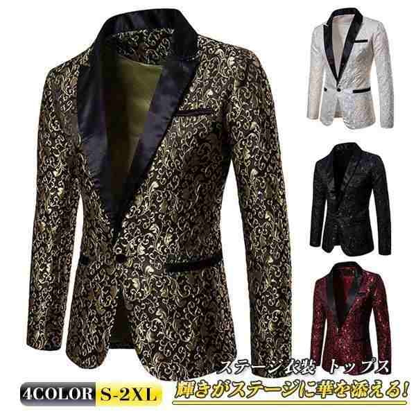 【送料無料】ステージ衣装 メンズ ジャケット 花柄 カラオケ 大会 総柄 男性スーツ トップス 演出服 演奏会 舞台 演劇 紅白歌合戦 忘年会 新年会 パーティー|お宝ある