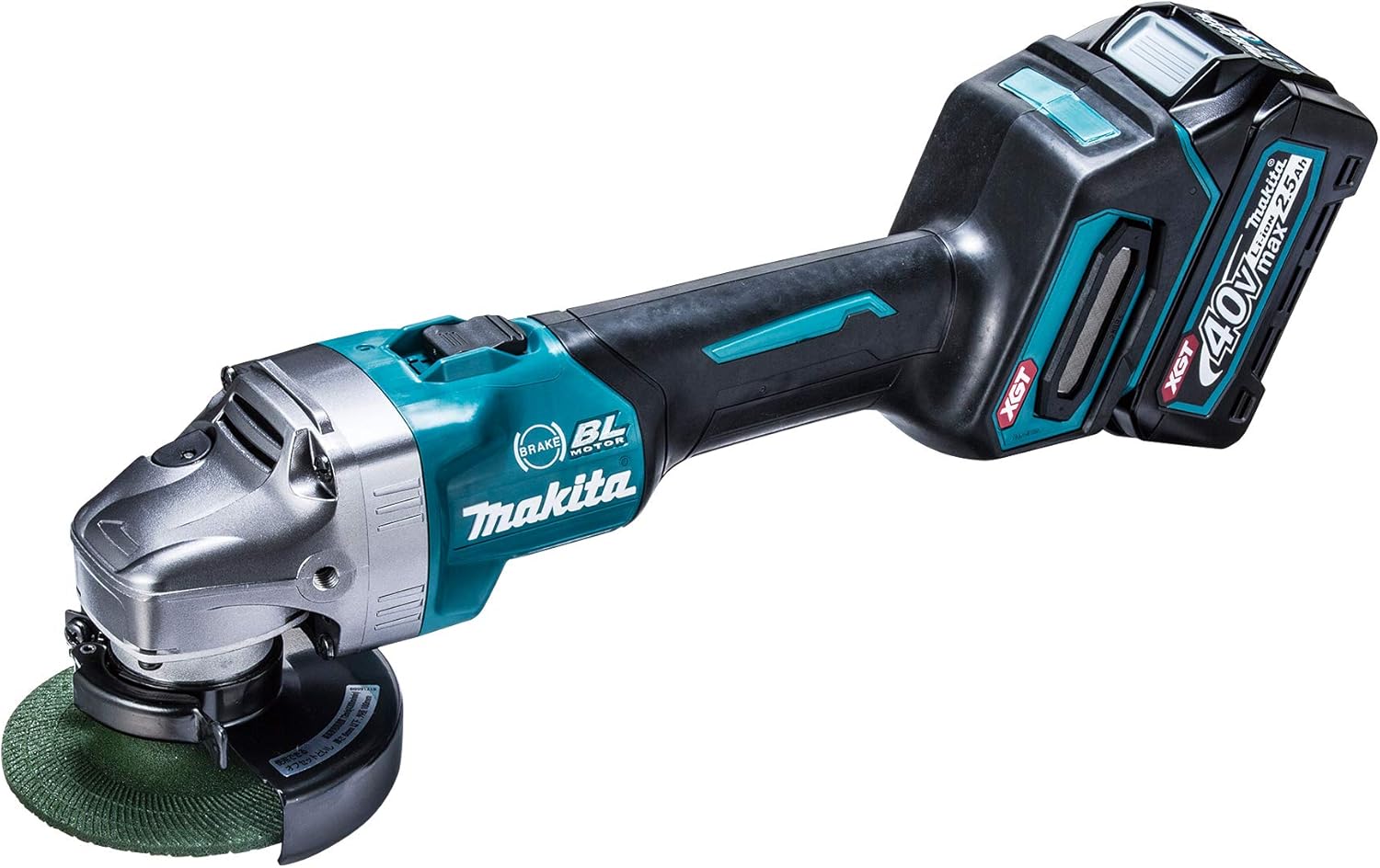 【未当て嵌める】マキタ(makita) ディスクグラインダ40Vmax 100粍 無線電話聯絡集塵相応う/横すべり取り替えっこ型 2.5Ahバッテリ2本・申し受ける器・容れもの付 GA001GRDX 【長崎時津店】