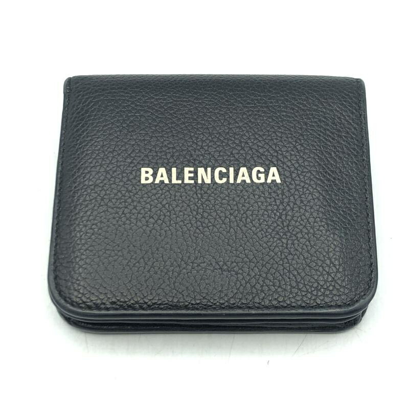 【中古】BALENCIAGA エブリデイ キャッシュ 二つ折り財布 594216 ブラック　バレンシアガ[17]