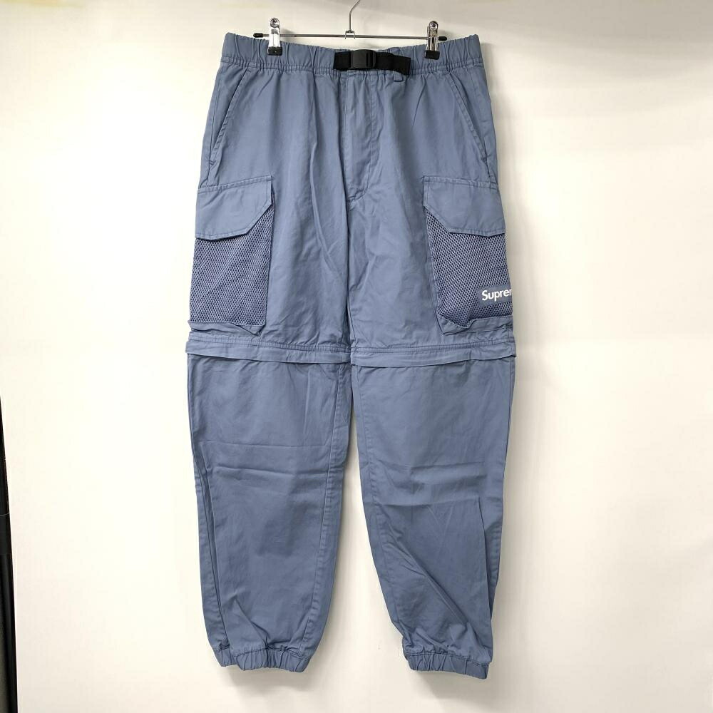 【中古】Supreme 21SS Mesh Pocket Belted Cargo Pant ブルー サイズS カーゴパンツ シュプリーム[17]｜お宝創庫